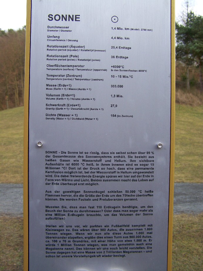 Die Sonne - Beschreibung - im Kurpark Daun