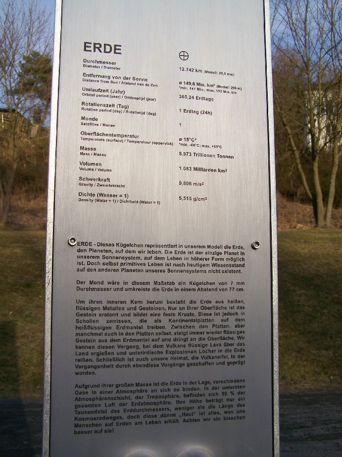 Die Erde - Beschreibung - im Kurpark Daun