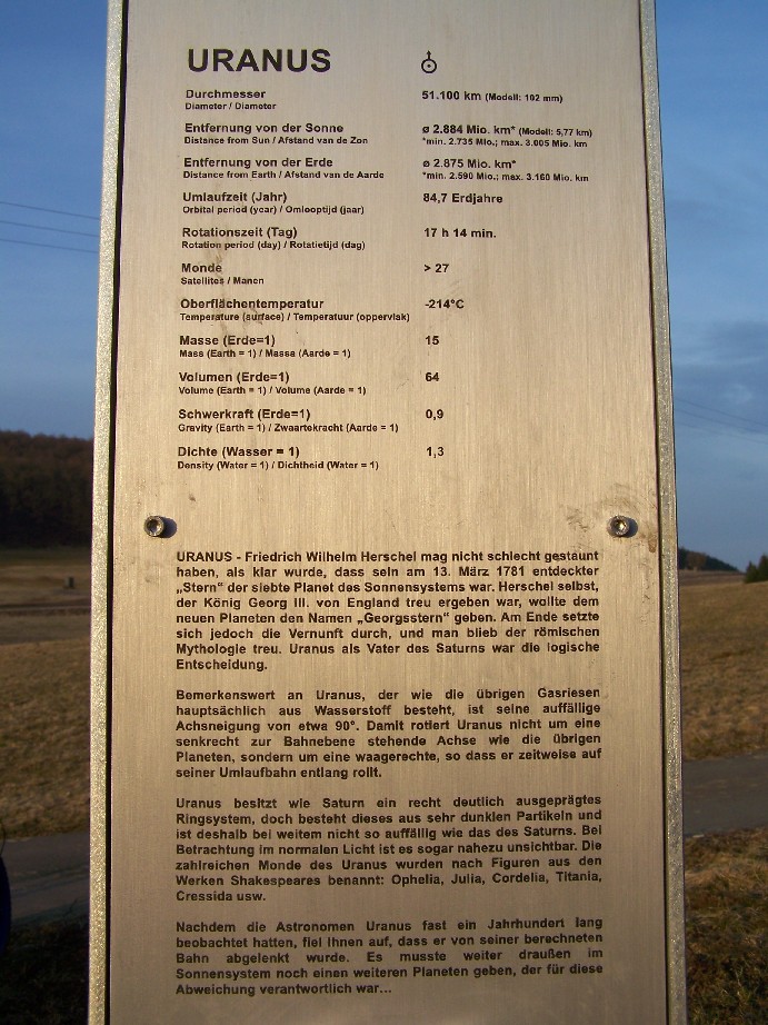 Der Uranus - Beschreinung - oberhalb von Oberstadtfeld Der Uranus - Beschreibung - oberhalb von Oberstadtfeld